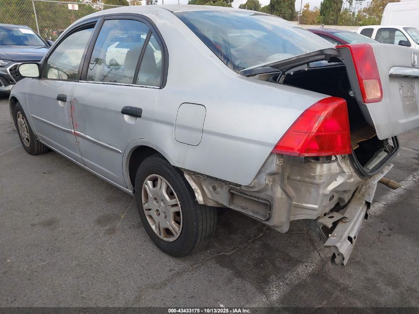 2001 Honda Civic Lx VIN: 2HGES16531H593358 Lot: 43433175