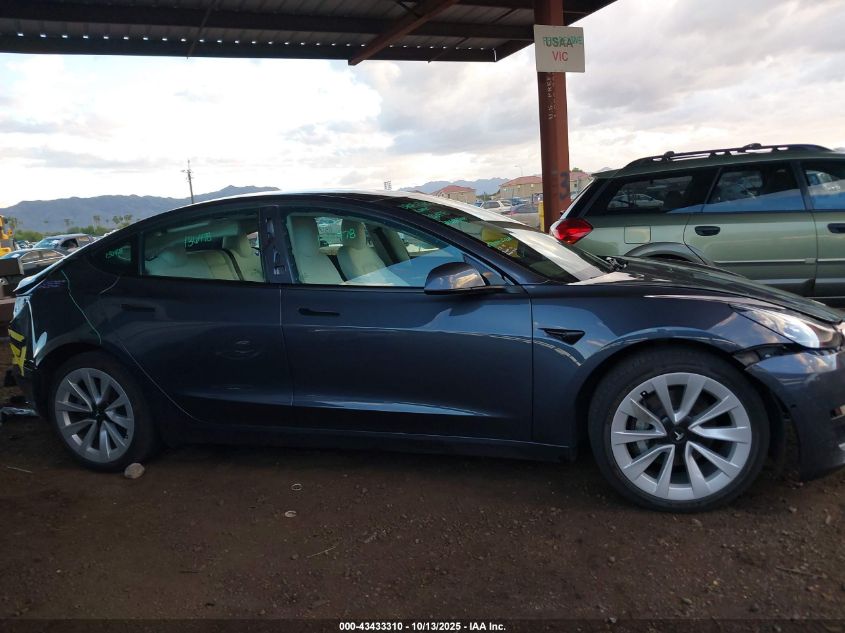2022 Tesla Model 3 Rear-Wheel Drive VIN: 5YJ3E1EA9NF136478 Lot: 43433310