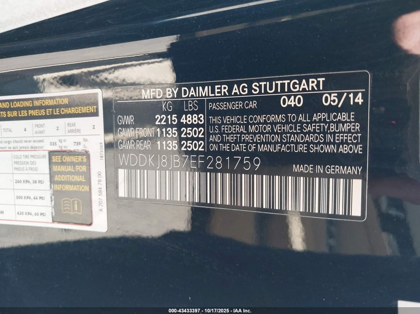 2014 MERCEDES-BENZ E 350 4MATIC WDDKJ8JB7EF281759