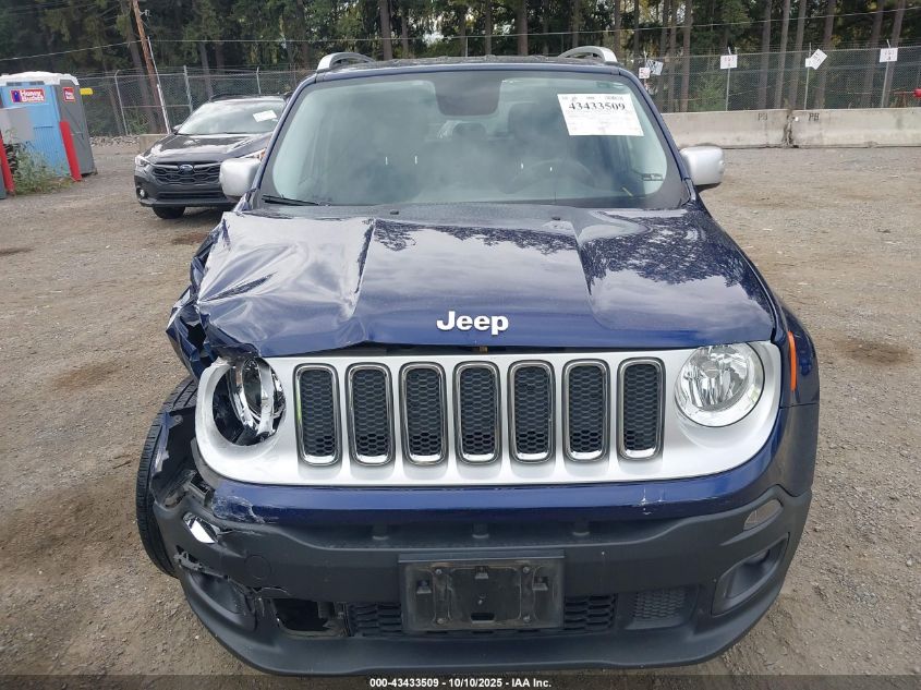2016 Jeep Renegade Limited VIN: ZACCJADT4GPD43645 Lot: 43433509