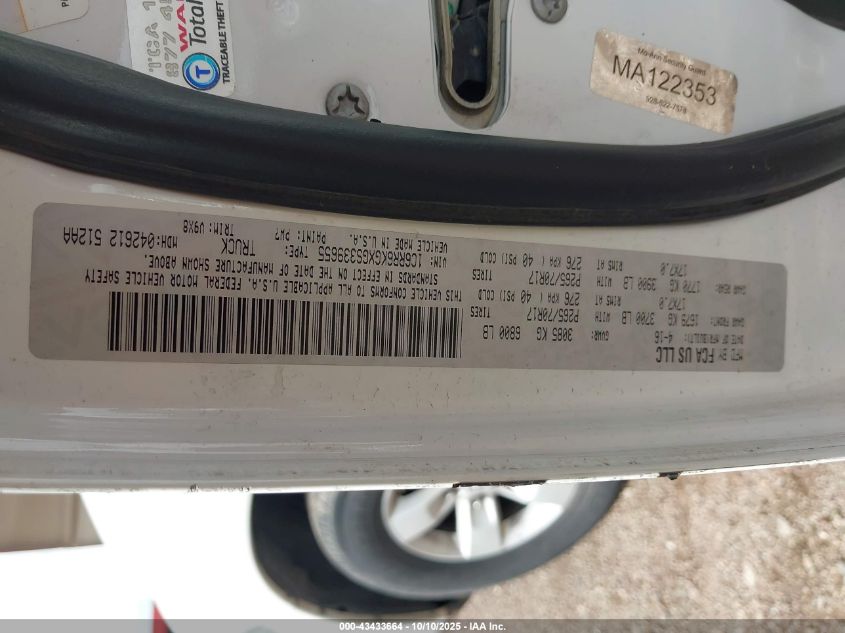 2016 Ram 1500 Express VIN: 1C6RR6KGXGS339655 Lot: 43433664