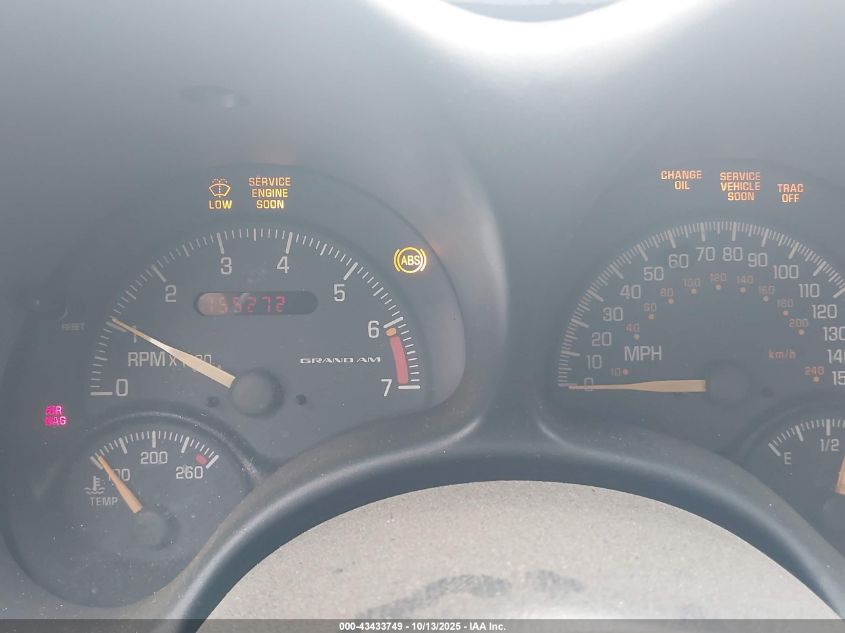 2000 Pontiac Grand Am Gt VIN: 1G2NW12E6YM807232 Lot: 43433749