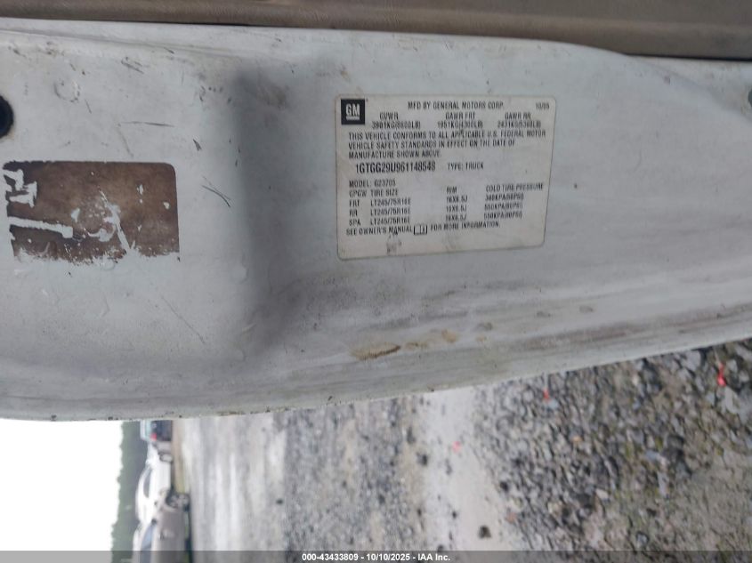 2006 GMC Savana Work Van VIN: 1GTGG29U961148548 Lot: 43433809