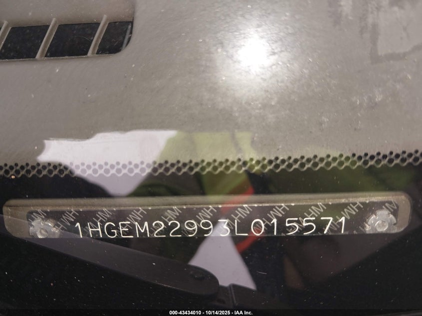 2003 Honda Civic Ex VIN: 1HGEM22993L015571 Lot: 43434010