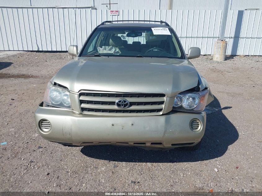 2001 Toyota Highlander VIN: JTEGD21A310010542 Lot: 43434504