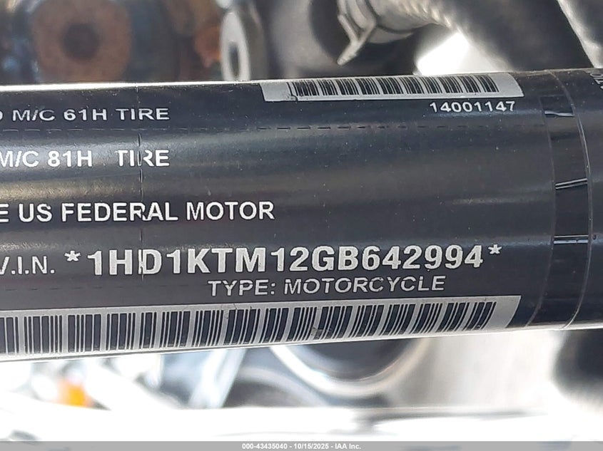 2016 Harley-Davidson Fltrxs Road Glide Special VIN: 1HD1KTM12GB642994 Lot: 43435040