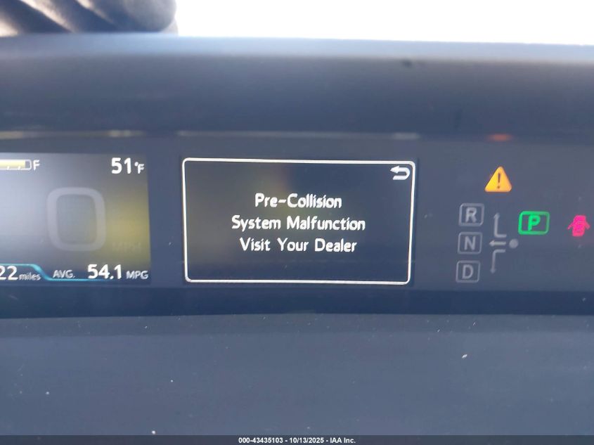 2019 Toyota Prius Xle VIN: JTDL9RFU5K3008923 Lot: 43435103