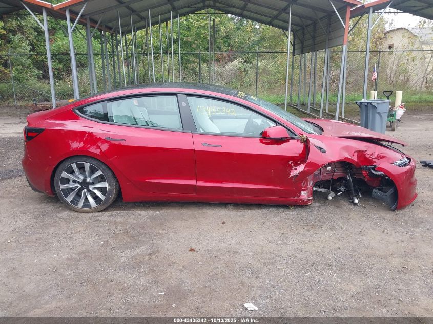 2025 Tesla Model 3 Long Range Rear-Wheel Drive VIN: 5YJ3E1EA9SF067898 Lot: 43435342