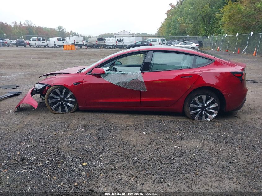 2025 Tesla Model 3 Long Range Rear-Wheel Drive VIN: 5YJ3E1EA9SF067898 Lot: 43435342