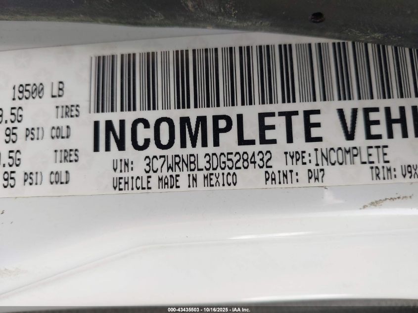 2013 Ram 5500 Chassis Tradesman/Slt VIN: 3C7WRNBL3DG528432 Lot: 43435503
