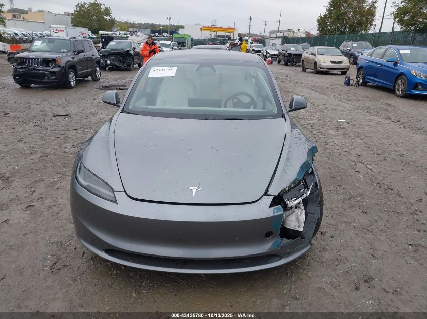 2025 Tesla Model 3 Long Range Rear-Wheel Drive VIN: 5YJ3E1EA1SF031705 Lot: 43435780