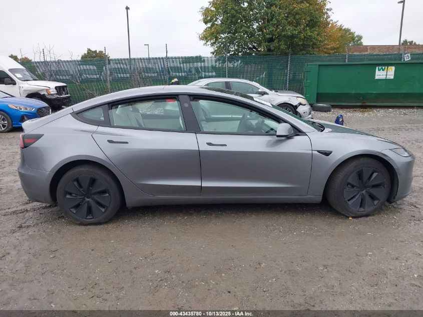 2025 Tesla Model 3 Long Range Rear-Wheel Drive VIN: 5YJ3E1EA1SF031705 Lot: 43435780