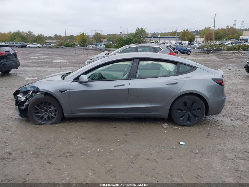 2025 Tesla Model 3 Long Range Rear-Wheel Drive VIN: 5YJ3E1EA1SF031705 Lot: 43435780