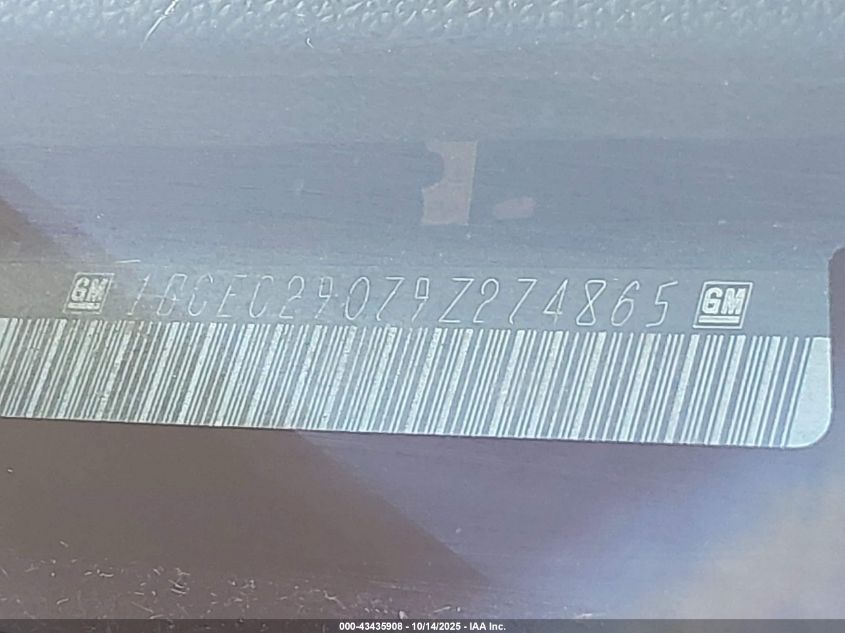 2009 Chevrolet Silverado 1500 Lt VIN: 1GCEC29079Z274865 Lot: 43435908