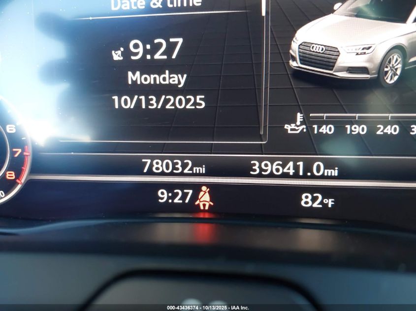 2018 Audi A3 2.0T Premium/2.0T Tech Premium VIN: WAUJ8GFF7J1043387 Lot: 43436374