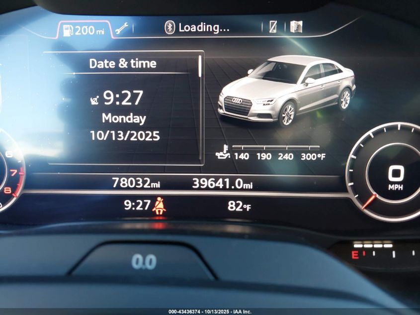 2018 Audi A3 2.0T Premium/2.0T Tech Premium VIN: WAUJ8GFF7J1043387 Lot: 43436374