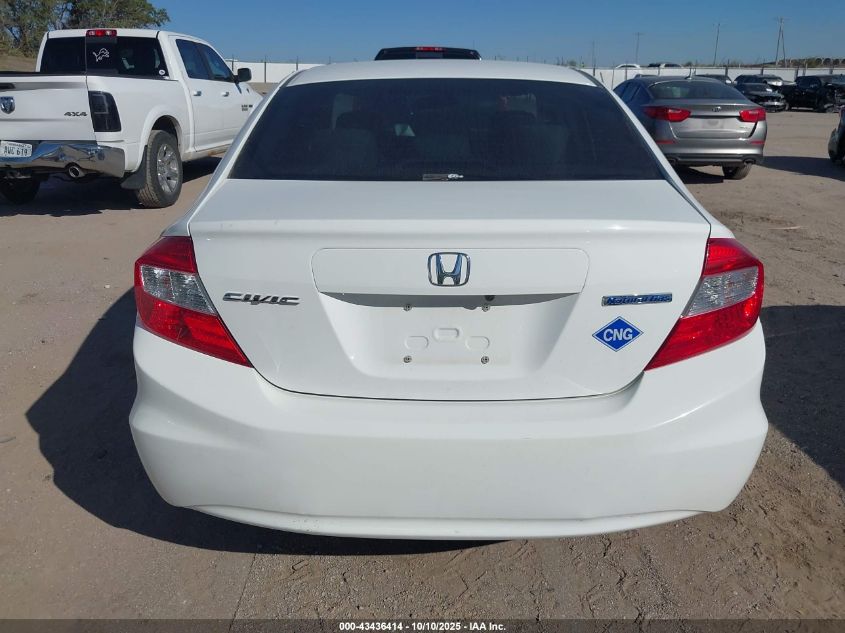 2012 Honda Civic Natural Gas VIN: 19XFB5F50CE000807 Lot: 43436414