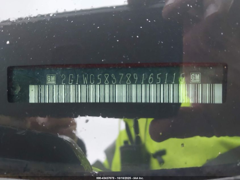 2008 Chevrolet Impala Lt VIN: 2G1WC583789165115 Lot: 43437078