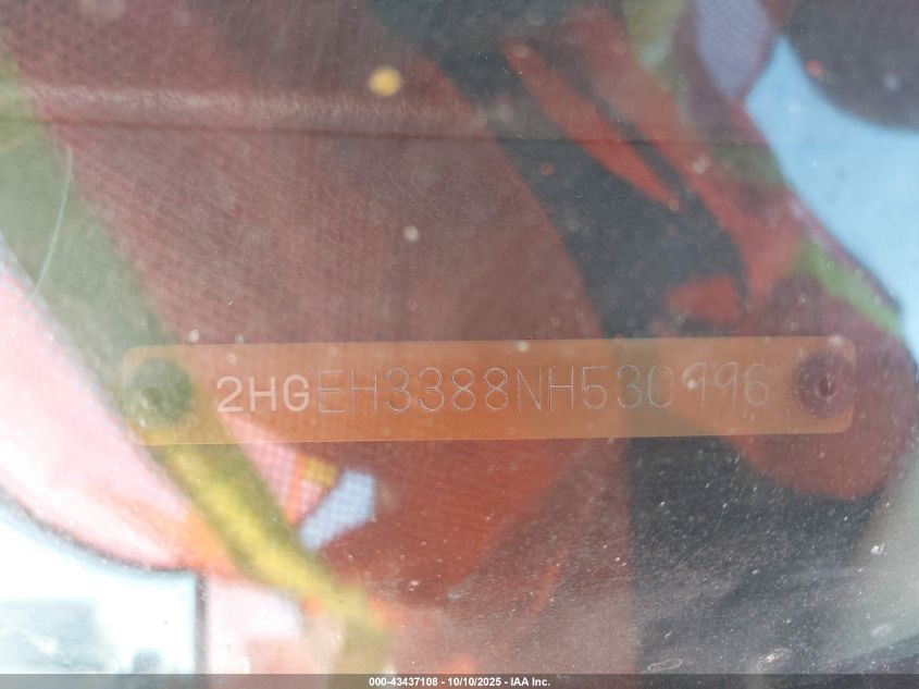 1992 Honda Civic Si VIN: 2HGEH3388NH530996 Lot: 43437108