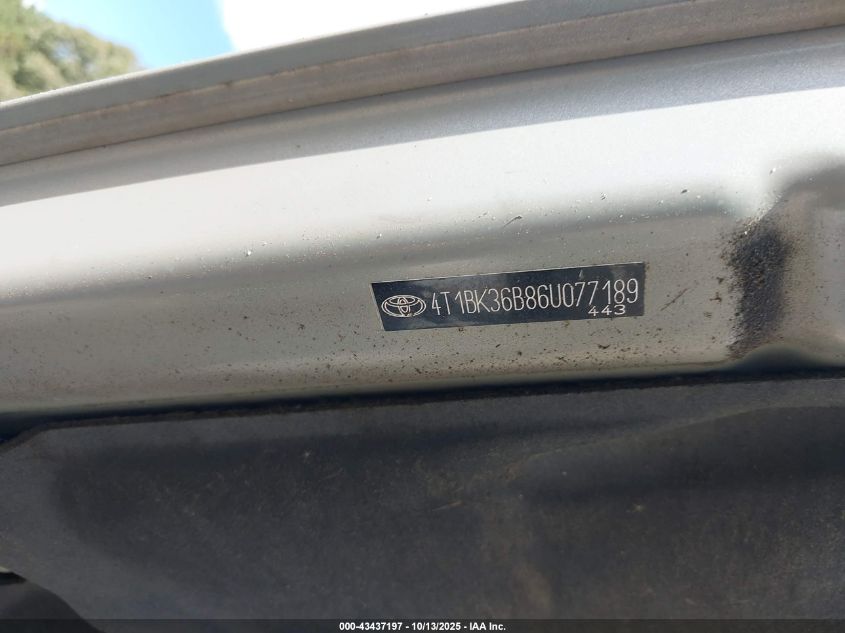 2006 Toyota Avalon Xls VIN: 4T1BK36B86U077189 Lot: 43437197