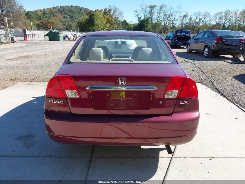 2003 Honda Civic Lx VIN: 2HGES16543H528666 Lot: 43437205