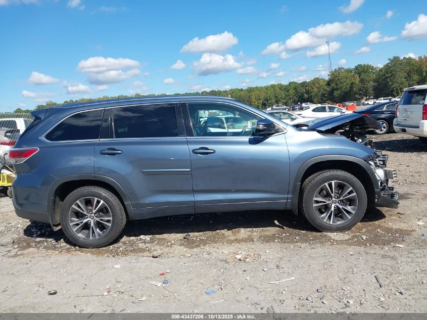 2016 Toyota Highlander Xle V6 VIN: 5TDJKRFH0GS228426 Lot: 43437206