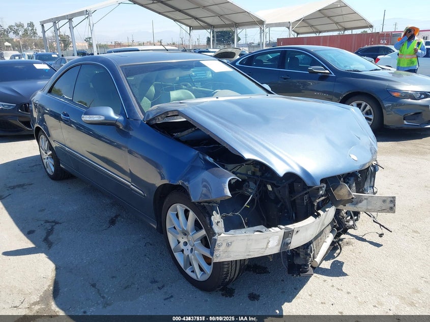 2007 Mercedes-Benz Clk 350 blue coupe gasoline WDBTJ56H37F211963 photo #1