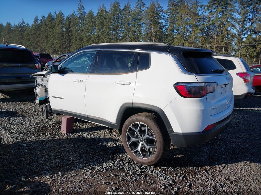 2025 Jeep Compass 2.0 Limited 4X4 white Lot 111043437629 Vin 3C4NJDCN8ST555172
