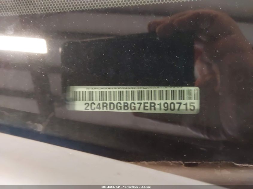2014 Dodge Grand Caravan American Value Pkg VIN: 2C4RDGBG7ER190715 Lot: 43437741
