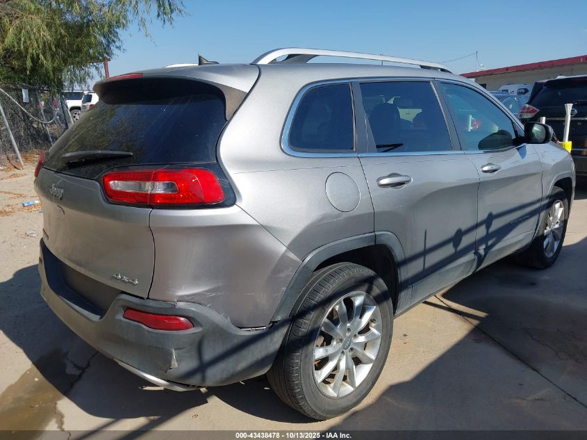 2014 Jeep Cherokee Limited VIN: 1C4PJMDB1EW142554 Lot: 43438478