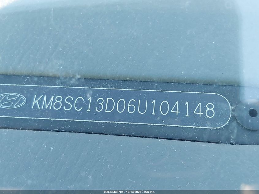 2006 Hyundai Santa Fe Gls VIN: KM8SC13D06U104148 Lot: 43438701