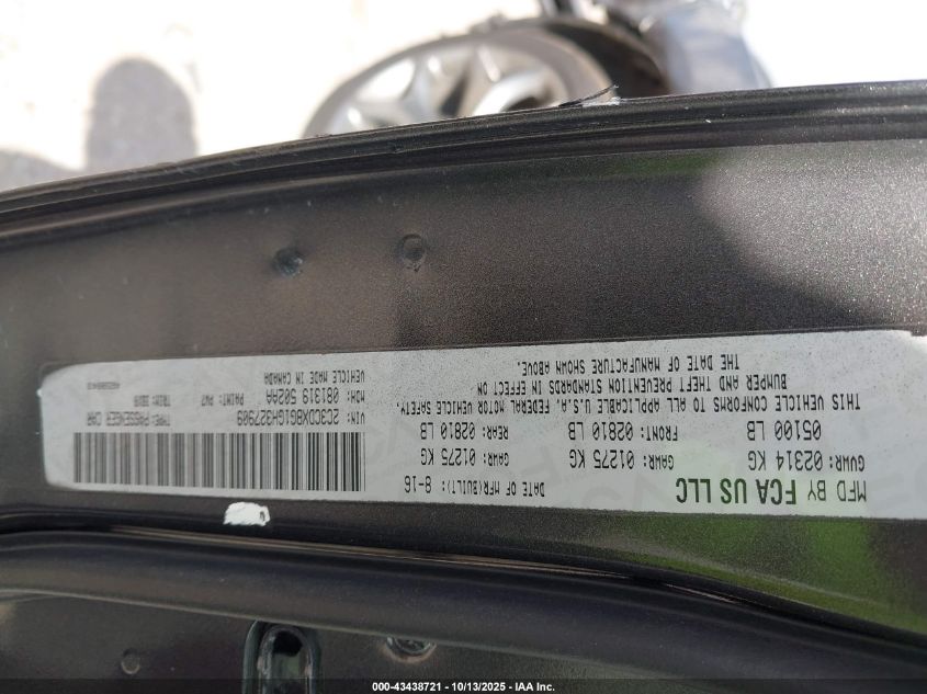 2015 Dodge Charger Se VIN: 2C3CDXBG7FH812957 Lot: 43438721