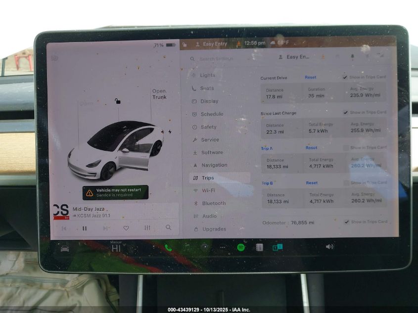 2019 Tesla Model 3 Long Range/Mid Range/Standard Range/Standard Range Plus VIN: 5YJ3E1EA2KF484084 Lot: 43439129