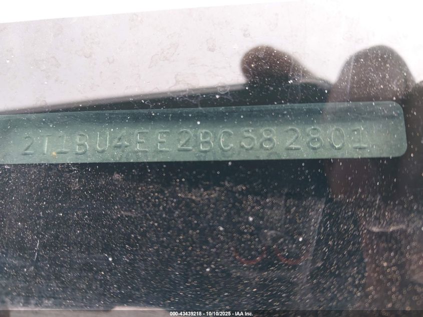 2011 Toyota Corolla Le VIN: 2T1BU4EE2BC582801 Lot: 43439218