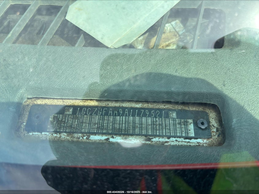 2010 Chevrolet Express 2500 Work Van VIN: 1GCZGFAA9A1179521 Lot: 43439326