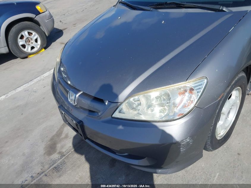 2005 Honda Civic Hybrid VIN: JHMES96615S019330 Lot: 43439742