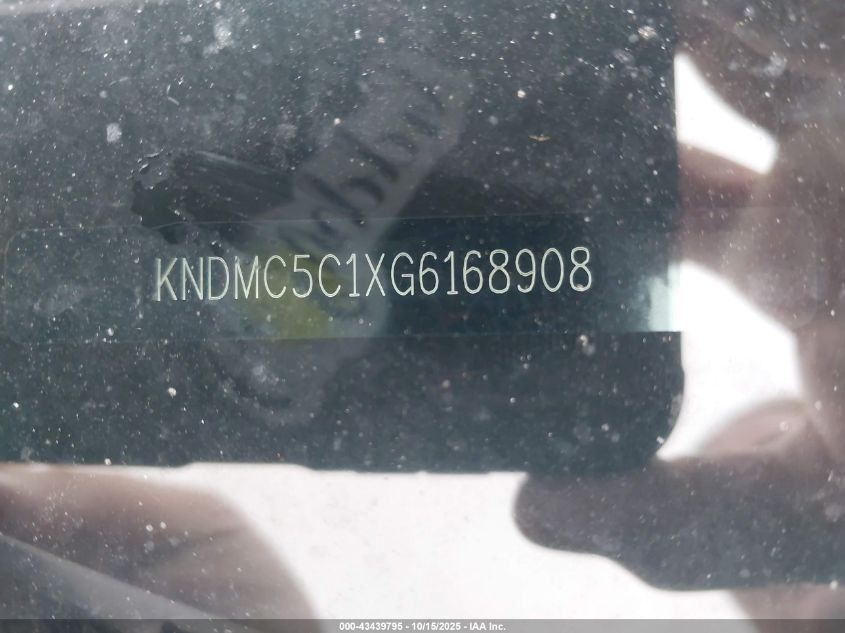 2016 Kia Sedona Ex/Sx VIN: KNDMC5C1XG6168908 Lot: 43439795