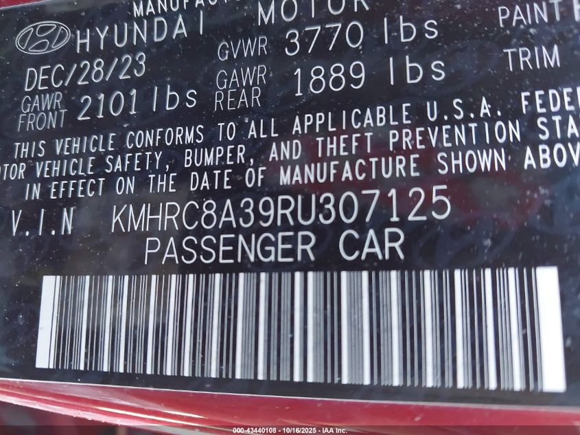 2024 HYUNDAI VENUE LIMITED KMHRC8A39RU307125
