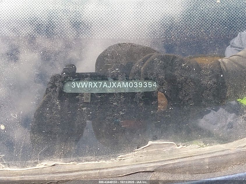 2010 Volkswagen Jetta Se VIN: 3VWRX7AJXAM039354 Lot: 43440153