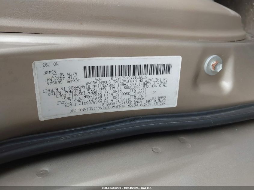 2004 Toyota Sequoia Sr5 V8 VIN: 5TDBT44A64S216318 Lot: 43440209