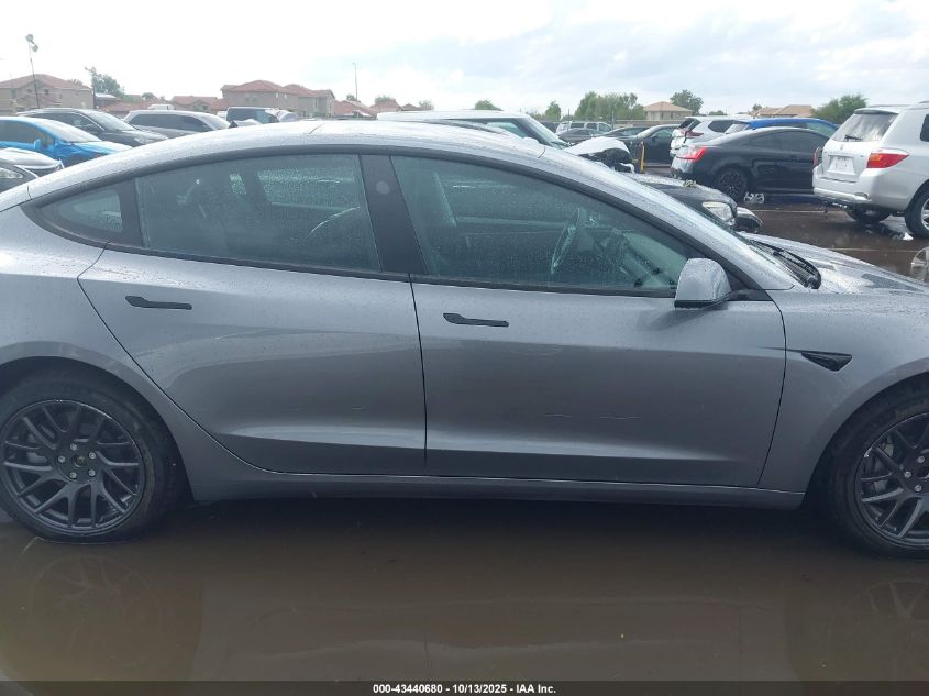 2025 Tesla Model 3 Long Range Rear-Wheel Drive VIN: 5YJ3E1EAXSF017298 Lot: 43440680