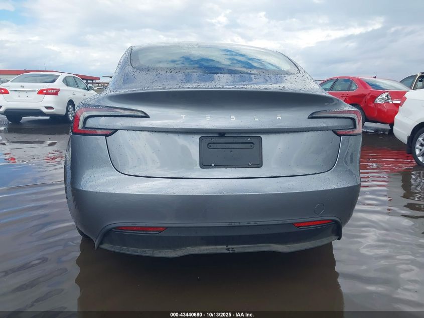 2025 Tesla Model 3 Long Range Rear-Wheel Drive VIN: 5YJ3E1EAXSF017298 Lot: 43440680
