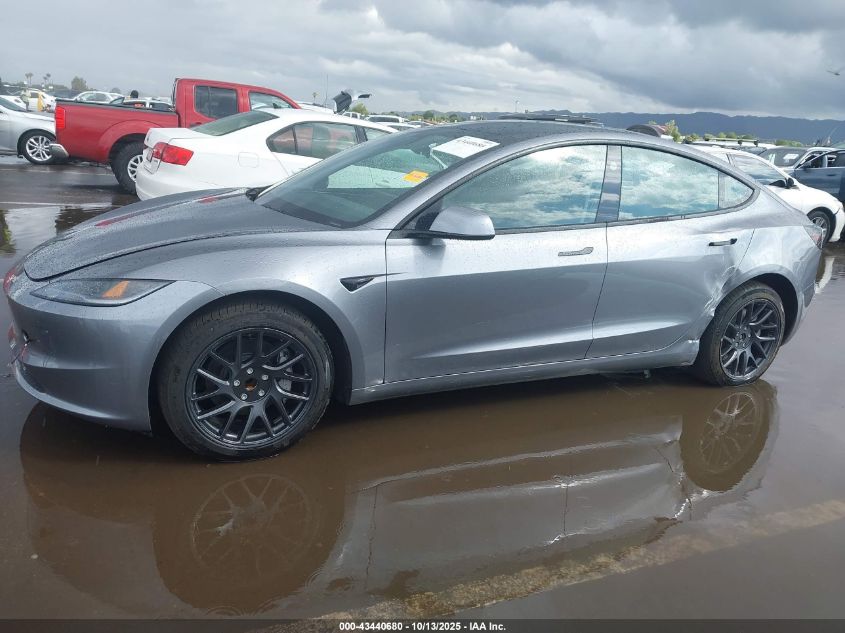 2025 Tesla Model 3 Long Range Rear-Wheel Drive VIN: 5YJ3E1EAXSF017298 Lot: 43440680