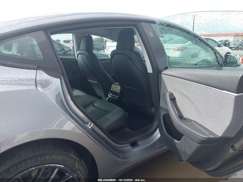 2025 Tesla Model 3 Long Range Rear-Wheel Drive VIN: 5YJ3E1EAXSF017298 Lot: 43440680