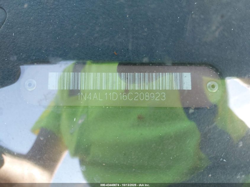 2006 Nissan Altima 2.5 S VIN: 1N4AL11D16C208923 Lot: 43440874