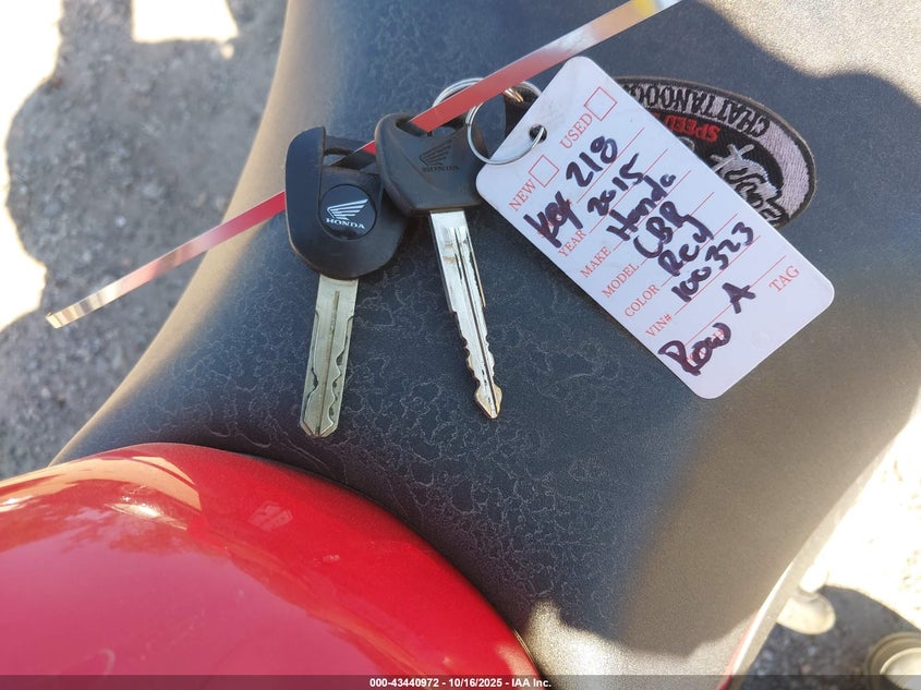 2015 Honda Cbr650 F VIN: MLHRC7404F5100323 Lot: 43440972