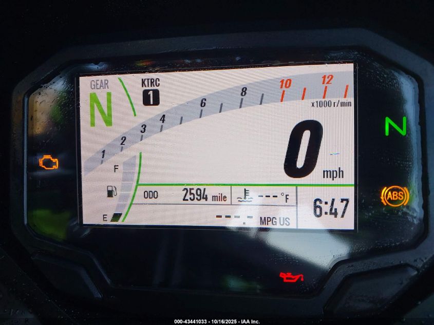 2025 Kawasaki Ex650 P VIN: ML5EXEP14SDAE6240 Lot: 43441033