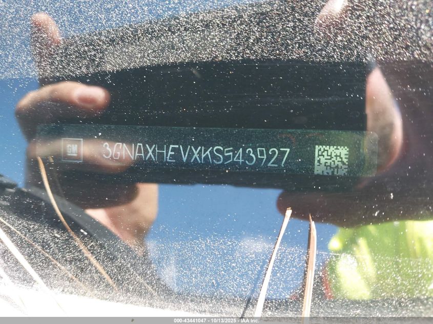 2019 Chevrolet Equinox Ls VIN: 3GNAXHEVXKS543927 Lot: 43441047