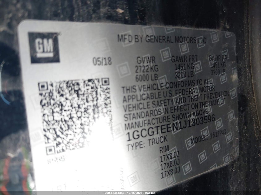 1GCGTEEN1J1303596 2018 CHEVROLET COLORADO photo no. 9