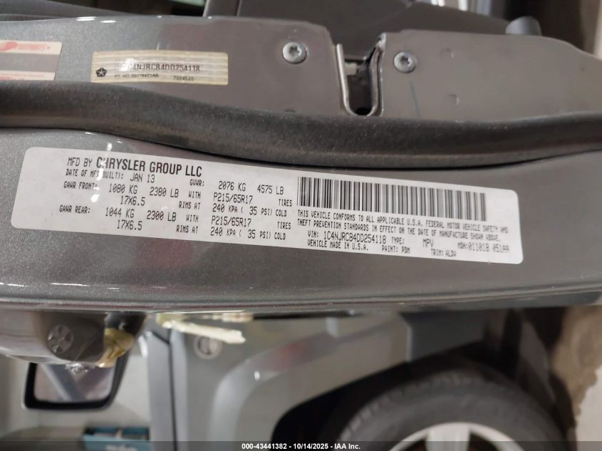 2013 Jeep Patriot Limited VIN: 1C4NJRCB4DD254118 Lot: 43441382